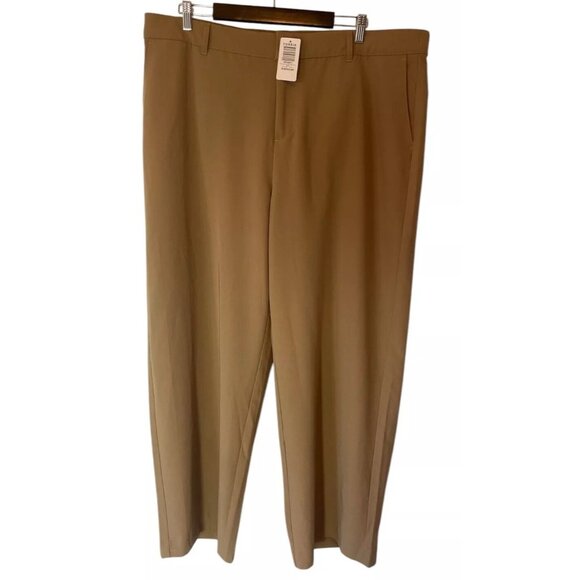 NWT Torrid Studio Pants 18R Wide Leg High Rise Camel Tan Trousers Classic Work - Picture 1 of 14